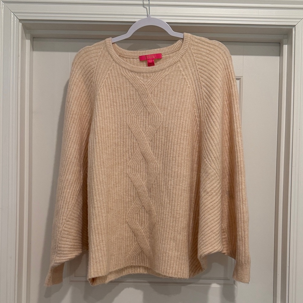 Lilly Pulitzer Cream Cable-Knit Crew Sweater